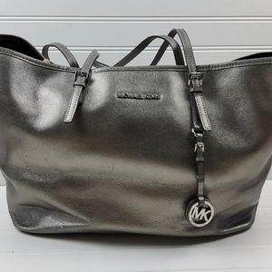Michael Kors MK Signature Logo Large Tote Shoulder Handbag Purse